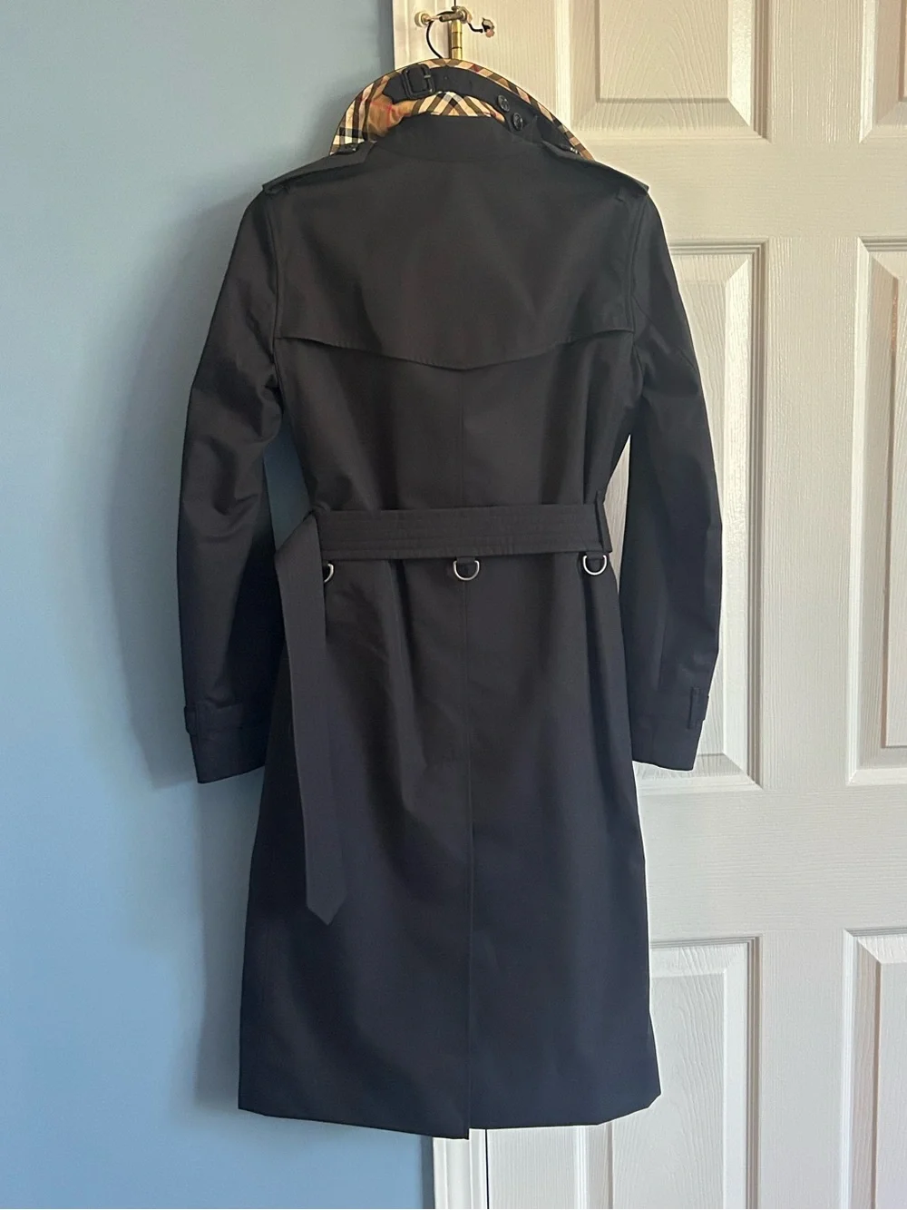 NWT Burberry Navy Kensington Long Trench Coat - Picture 3 of 11